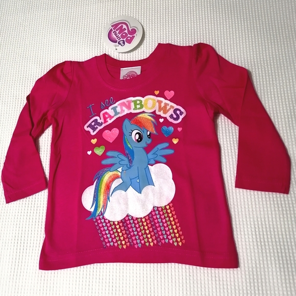 🔥SALE🔥 My Little Pony "I See Rainbows" Rainbow Dash Girls T-shirt NWT Sz 2T - Picture 1 of 5